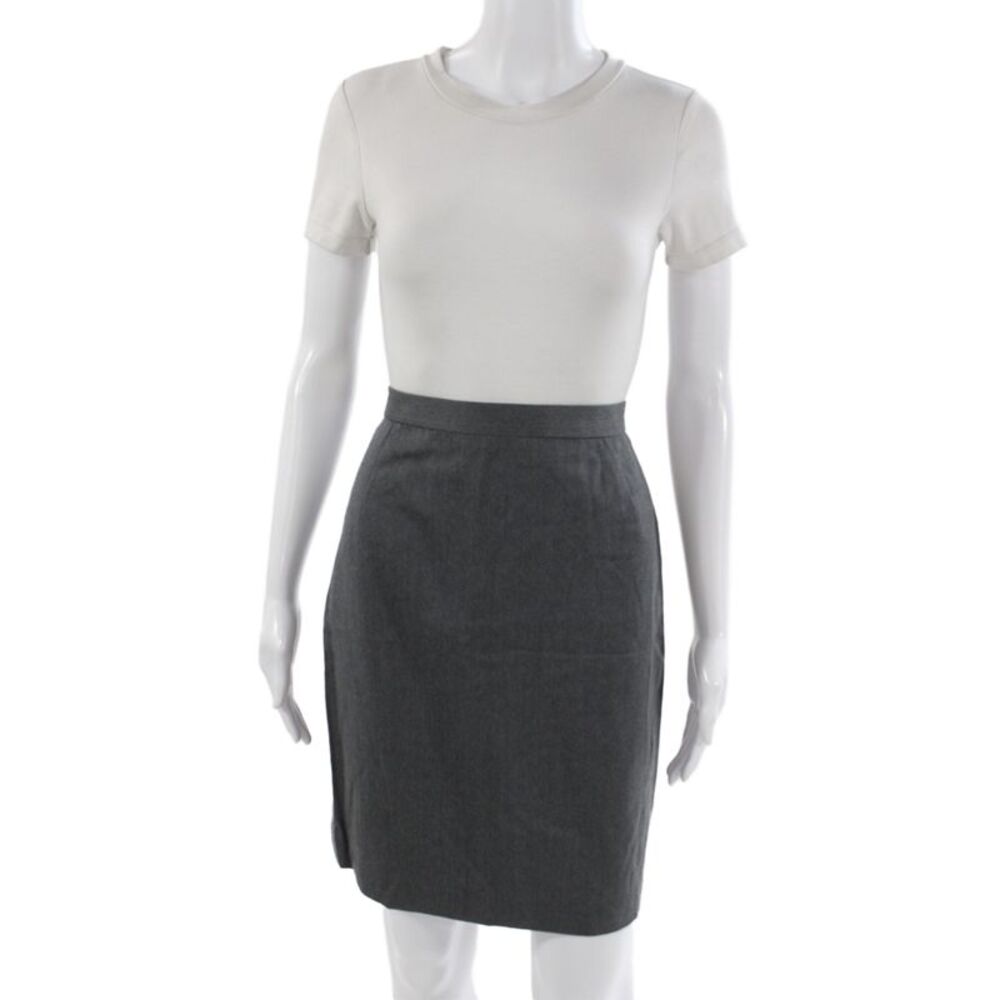 Escada Margaretha Ley Womens Dark Gray Wool Pencil Skirt Size 40